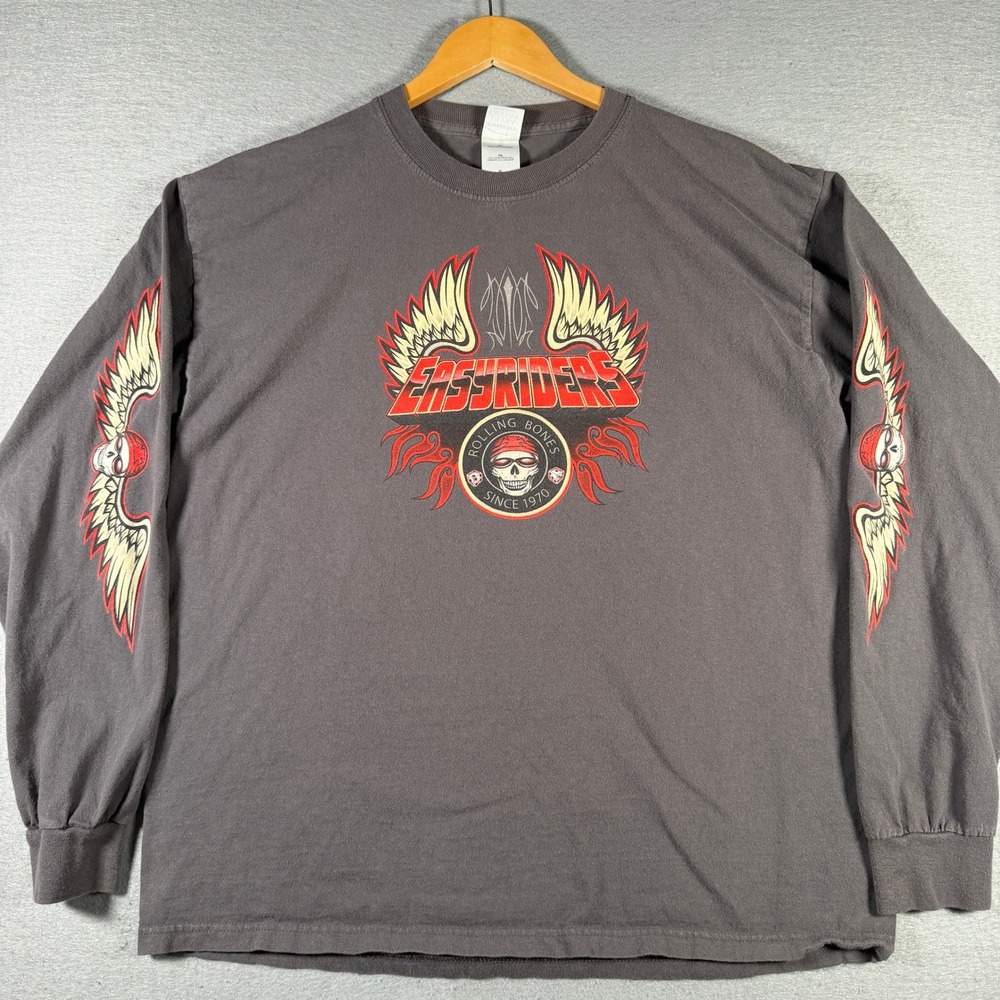 Easyriders 2005 Bike Show Sacramento Long Sleeve Shirt Men XL Gray Rolling Bones